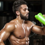 Man drinking pre-workout