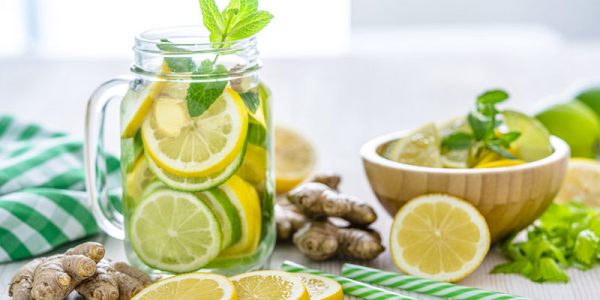 Refreshing water lime drink